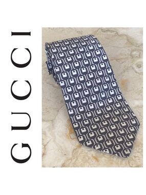 Gucci 100% Silk Monogram Tie